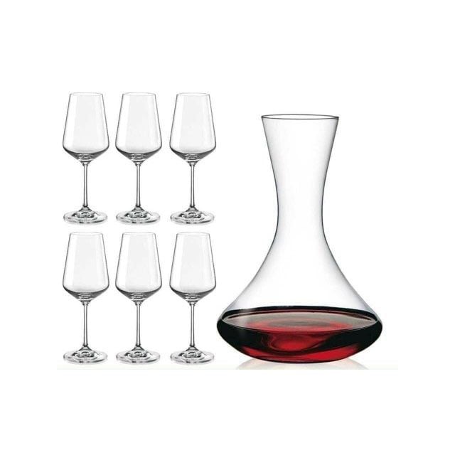 Bộ 6 ly kèm bình thở nguyên set Bohemia Sandra