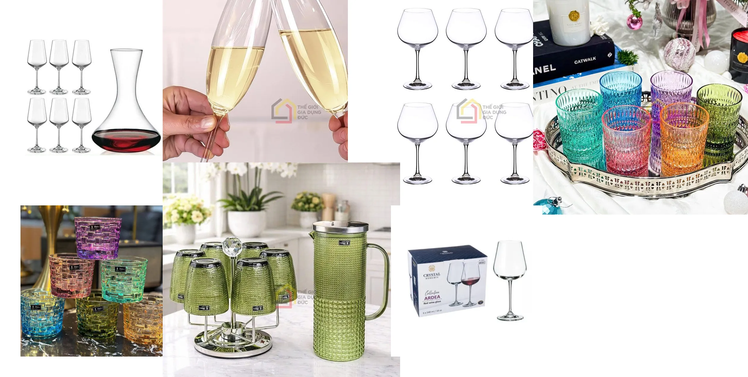Cửa Hàng Gia Dụng Ở Thái Nguyên Uy Tín, Chính Hãng, Giá Tốt | Bếp Sành 5 Các mẫu ly Bohemia, ly vang và ly sâm panh dành cho gia đình và tiếp khách.