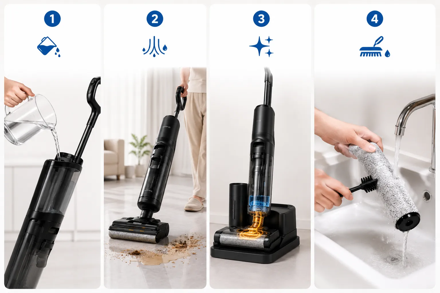 Cây Lau Nhà Cầm Tay – Máy Hút Bụi Lau Nhà Giá Tốt 15 Hướng dẫn sử dụng cây lau nhà cầm tay đúng cách
