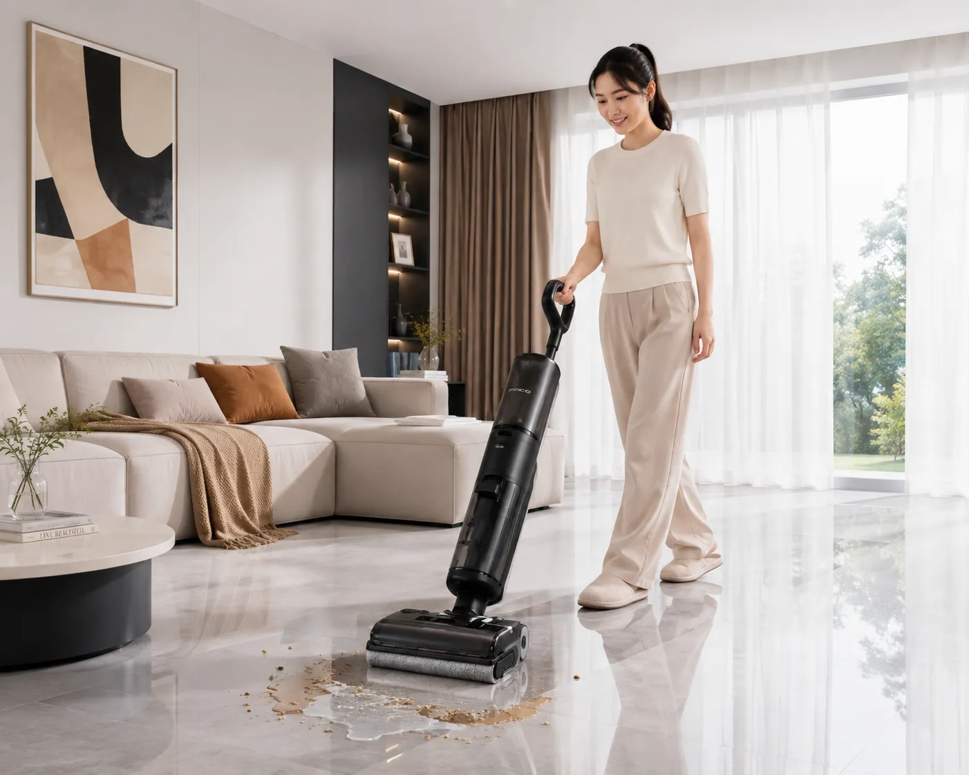 Cây Lau Nhà Cầm Tay – Máy Hút Bụi Lau Nhà Giá Tốt 4 Hút bụi và lau sàn nhanh chóng với một thiết bị