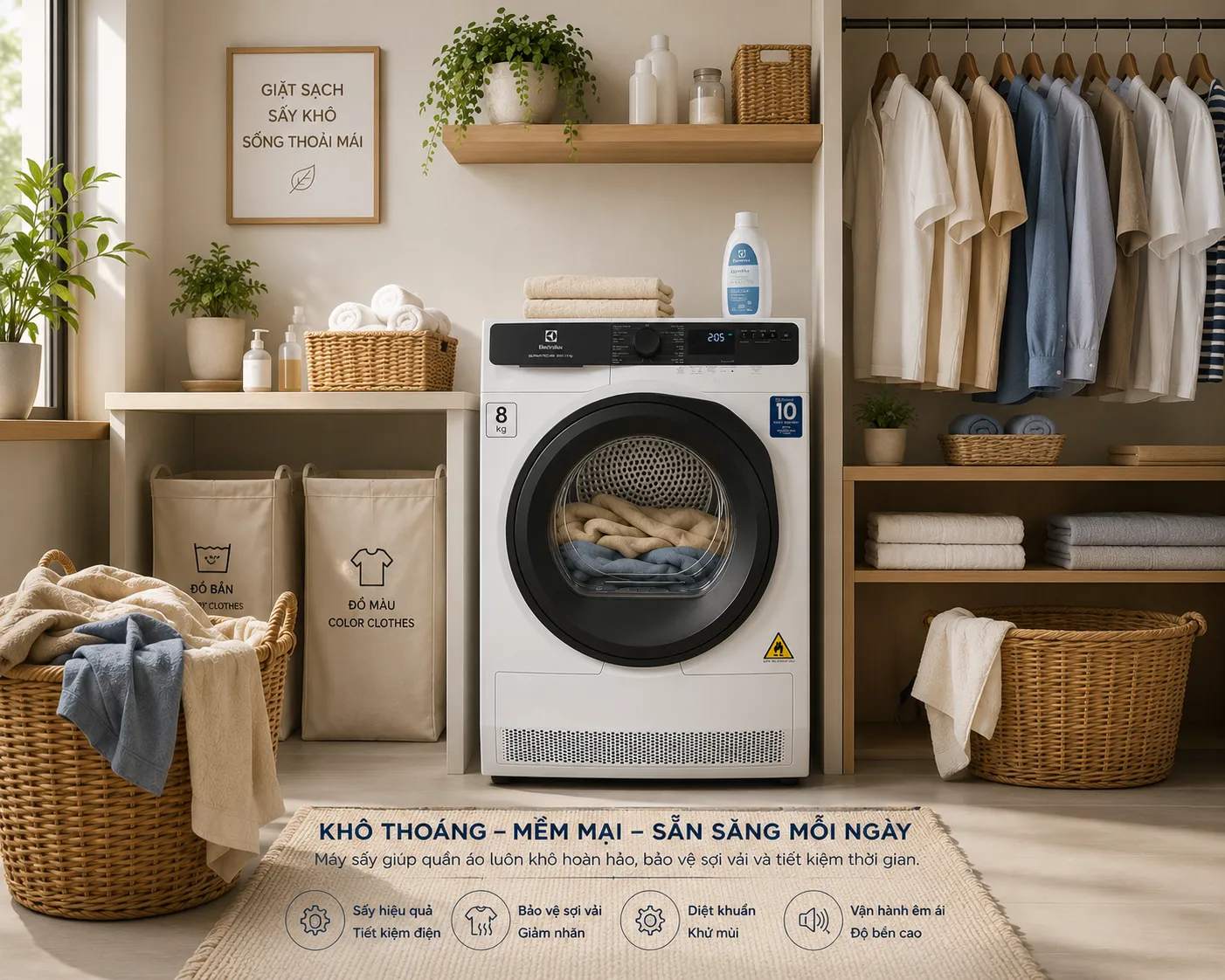 Lựa chọn máy sấy dựa trên khối lượng sấy, công nghệ và không gian lắp đặt.