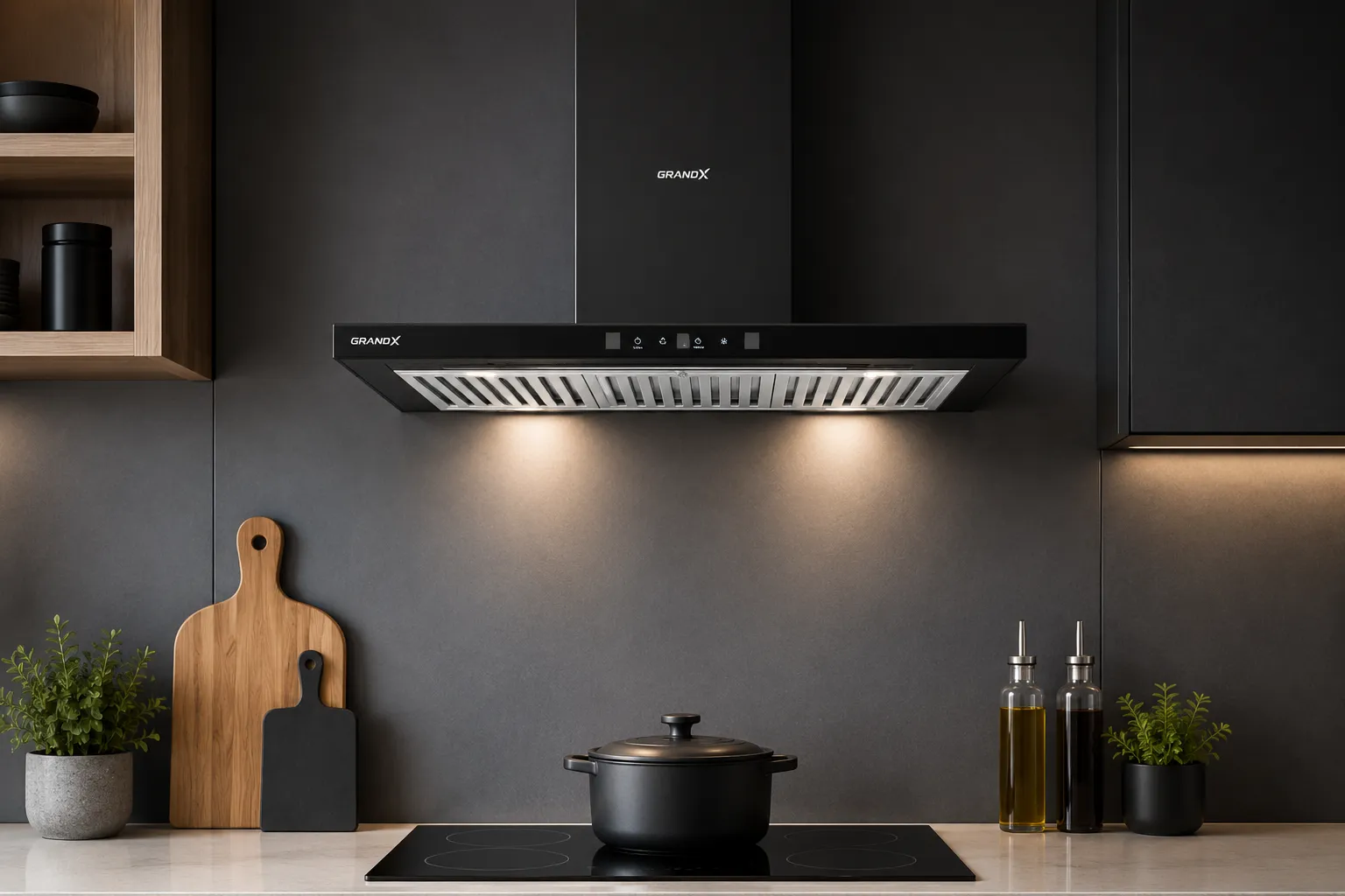Máy hút mùi áp tường GrandX GX H70T65 cho không gian bếp hiện đại
