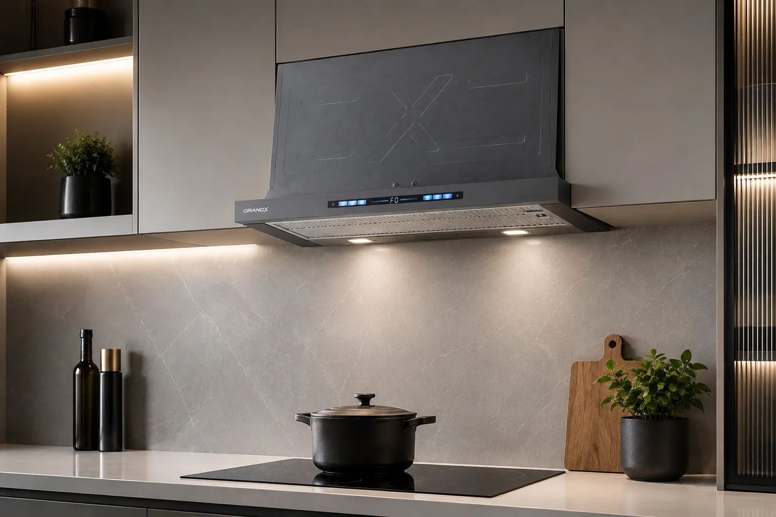 Máy hút mùi âm tủ GrandX GX H70F75SG thiết kế gọn gàng