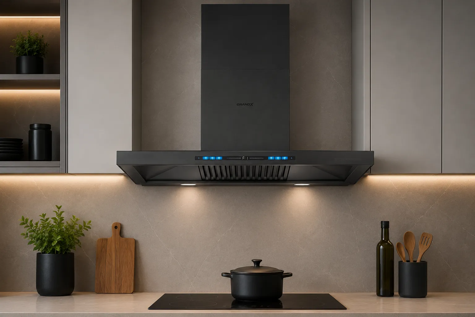 Máy hút mùi Grand X GX H70T81G / GX H70T81SG thiết kế hiện đại cho gian bếp