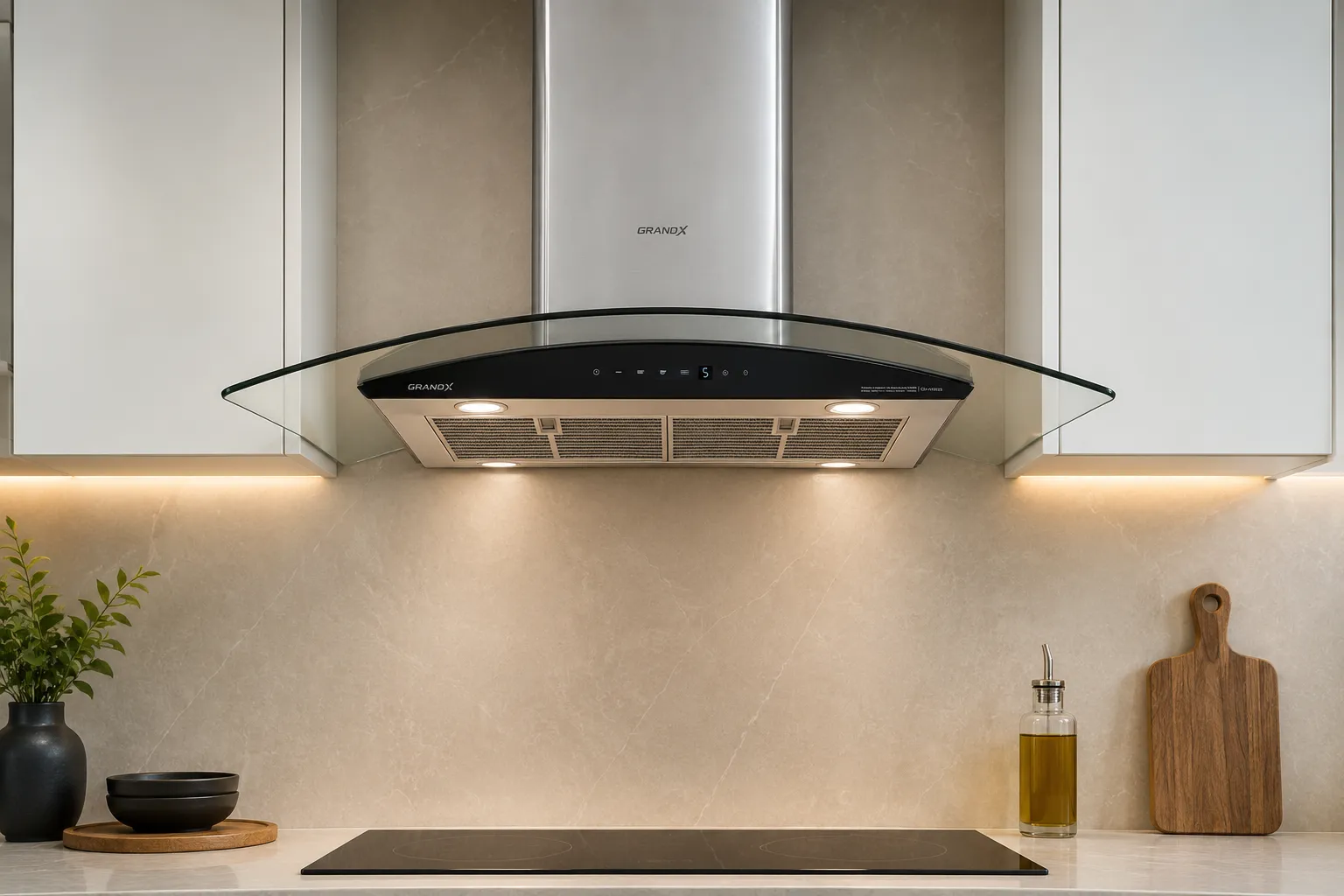 Máy hút mùi Grand X GX H70C62 thiết kế hiện đại cho không gian bếp