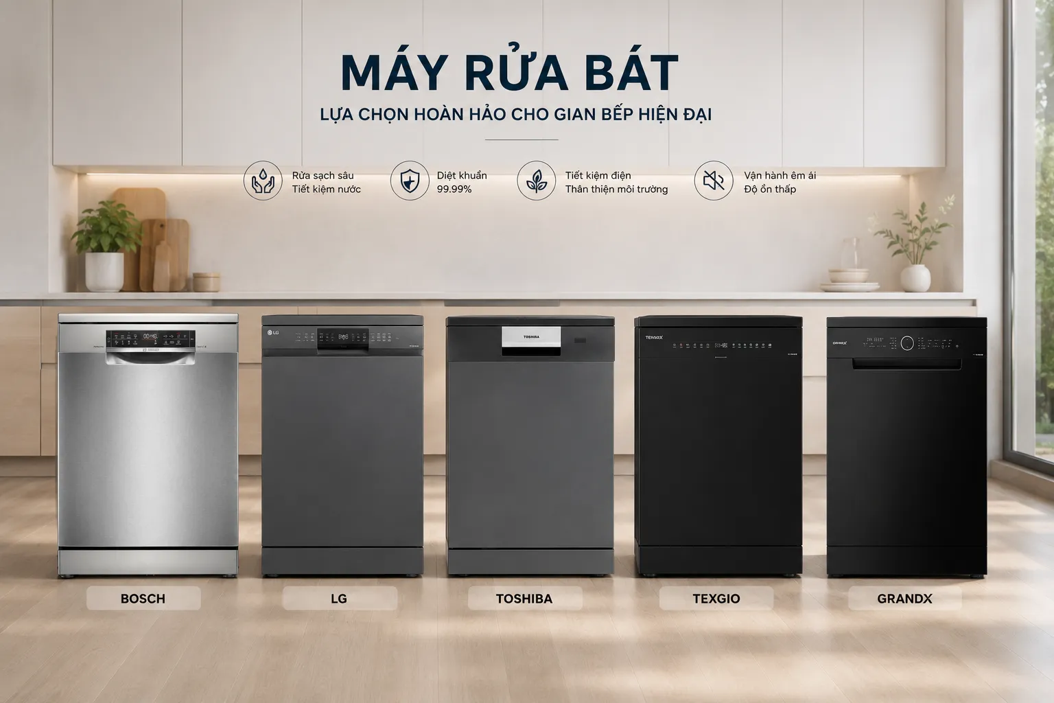 Máy rửa bát đa dạng thương hiệu tại Bếp Sành