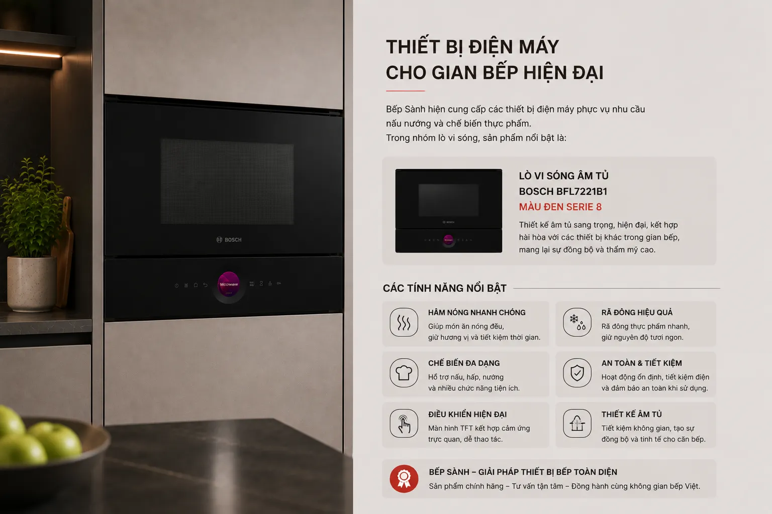 Các sản phẩm lò vi sóng và thiết bị nấu nướng nổi bật tại Bếp Sành