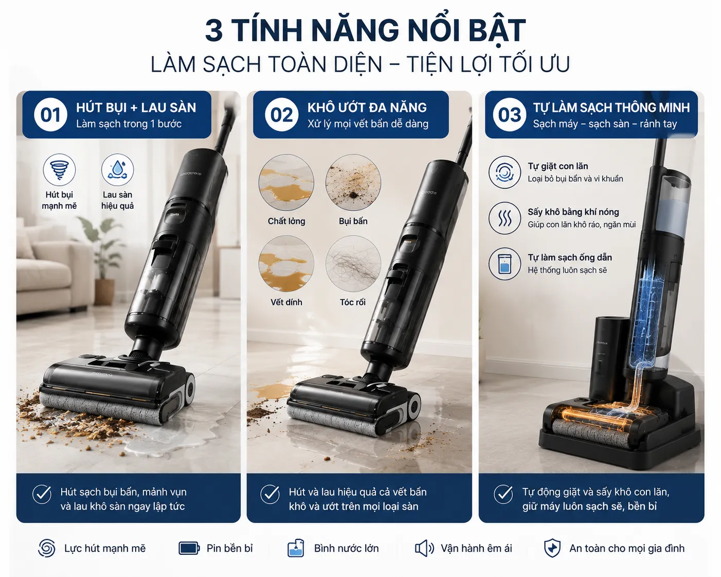 Cây Lau Nhà Cầm Tay – Máy Hút Bụi Lau Nhà Giá Tốt 5 Các loại cây lau nhà cầm tay phổ biến hiện nay